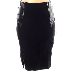 Joe B Black on Black Skirt, cloth with leatherette trim at top
